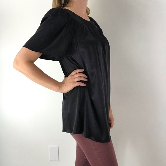 RACHEL PALLY Black Short Sleeve Blouse Sz M - Picture 4 of 11